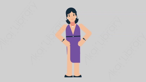 AE模板-WOMAN SINGER 69 Talking女性歌手歌唱家说话讲话扁平人物日常角色