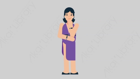 AE模板-WOMAN SINGER 71 Thinking 2女性歌手歌唱家思考考虑扁平人物日常角色