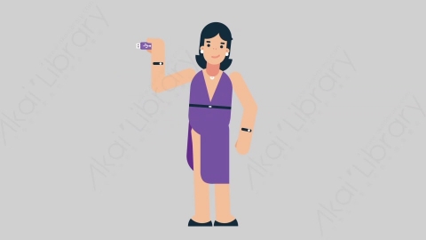 AE模板-WOMAN SINGER 73 Showing Detail女性歌手歌唱家显示细节扁平人物日常角色