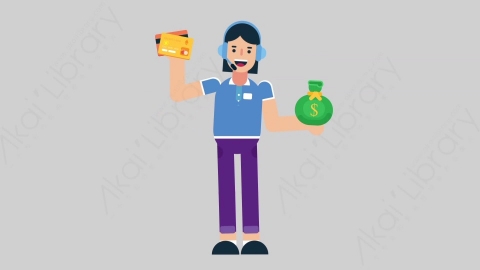 AE模板-WOMAN SUPPORT SERVICE 06 Comparison女性接线员电话服务比较对比扁平人物职业角色