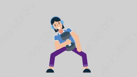 AE模板-WOMAN SUPPORT SERVICE 14 Exercise女性接线员电话服务锻炼运动扁平人物职业角色