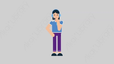 AE模板-WOMAN SUPPORT SERVICE 28 Idea女性接线员电话服务有主意想法扁平人物职业角色