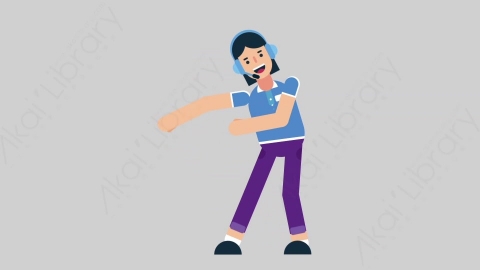 AE模板-WOMAN SUPPORT SERVICE 29 Introduction女性接线员电话服务介绍简介扁平人物职业角色