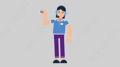 AE模板-WOMAN SUPPORT SERVICE 73 Showing Detail女性接线员电话服务显示细节扁平人物职业角色