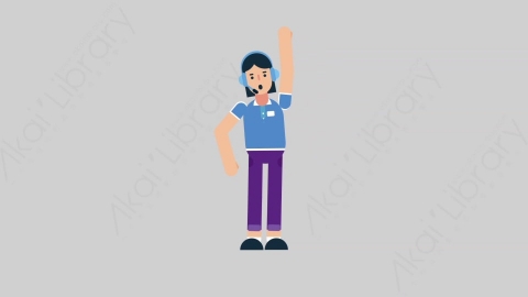 AE模板-WOMAN SUPPORT SERVICE 81 Yelling女性接线员电话服务大喊大叫扁平人物职业角色