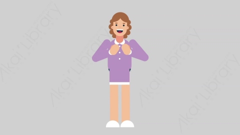 AE模板-WOMAN TEACHER 02 Applause学校课堂女性教师老师掌声欢呼扁平人物职业角色