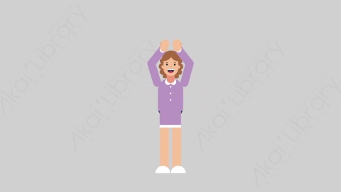 AE模板-WOMAN TEACHER 03 Applause 2学校课堂女性教师老师掌声欢呼扁平人物职业角色