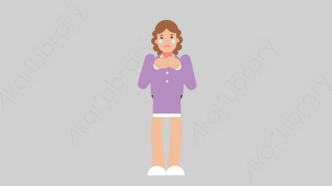 AE模板-WOMAN TEACHER 08 Crying学校课堂女性教师老师悲伤哭泣扁平人物职业角色