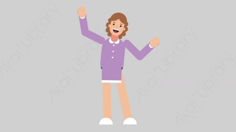 AE模板-WOMAN TEACHER 09 Dance 1学校课堂女性教师老师跳舞舞蹈扁平人物职业角色