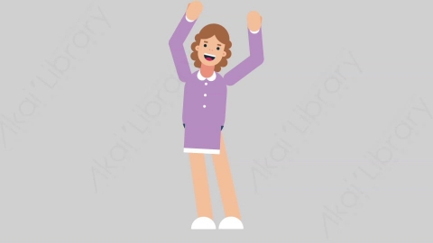AE模板-WOMAN TEACHER 10 Dance 2学校课堂女性教师老师跳舞舞蹈扁平人物职业角色