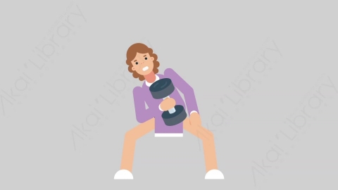 AE模板-WOMAN TEACHER 14 Exercise学校课堂女性教师老师锻炼运动扁平人物职业角色