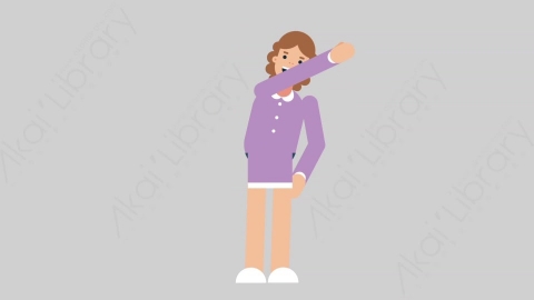 AE模板-WOMAN TEACHER 25 HighFive学校课堂女性教师老师击掌扁平人物职业角色