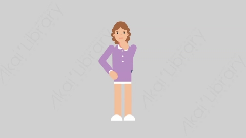 AE模板-WOMAN TEACHER 28 Idea学校课堂女性教师老师有主意想法扁平人物职业角色