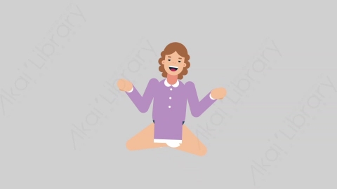 AE模板-WOMAN TEACHER 33 Meditation学校课堂女性教师老师冥想沉思扁平人物职业角色