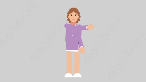 AE模板-WOMAN TEACHER 39 Pointing 2学校课堂女性教师老师指向指点扁平人物职业角色