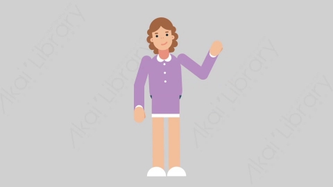AE模板-WOMAN TEACHER 40 Pointing 3学校课堂女性教师老师指向指点扁平人物职业角色