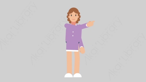 AE模板-WOMAN TEACHER 44 Pushing Buttons学校课堂女性教师老师按钮按键扁平人物职业角色