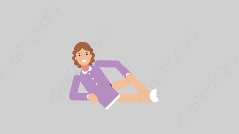AE模板-WOMAN TEACHER 45 Relax学校课堂女性教师老师放松扁平人物职业角色