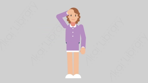 AE模板-WOMAN TEACHER 51 Salute学校课堂女性教师老师敬礼致敬扁平人物职业角色