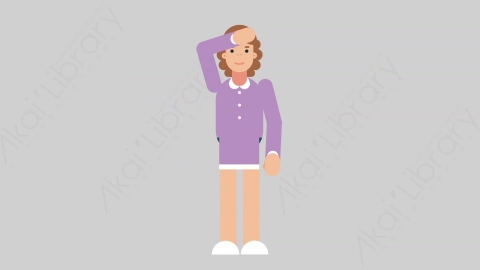 AE模板-WOMAN TEACHER 57 Sight学校课堂女性教师老师观察四周扁平人物职业角色