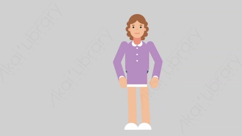 AE模板-WOMAN TEACHER 59 Stabbed学校课堂女性教师老师被刺伤扁平人物职业角色