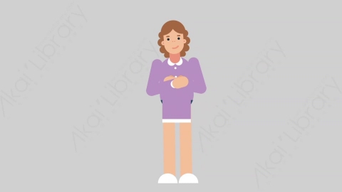 AE模板-WOMAN TEACHER 61 Standing 2学校课堂女性教师老师站立扁平人物职业角色
