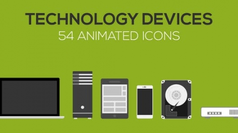 AE模板-技术设备动画图标简约电子产品卡通动画