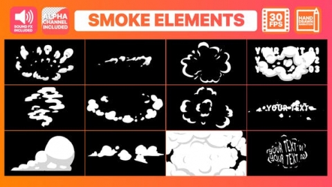 AE模板-2D卡通烟动态爆炸