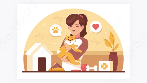 图片素材-宠物爱好者平面设计插图