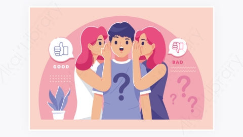 图片素材-悄悄话选择平面设计插图