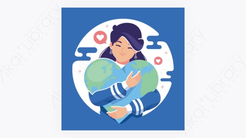 图片素材-拯救地球拥抱地球概念平面设计插图球拥抱地球爱地球概念图