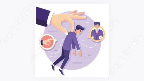 图片素材-被开除炒鱿鱼解雇的工人概念平面设计插图