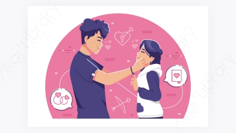 图片素材-可爱卡通情侣夫妻秀恩爱图