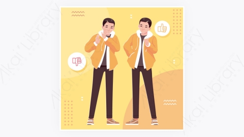 图片素材-赞同否定意见想法好人坏人摆姿势图