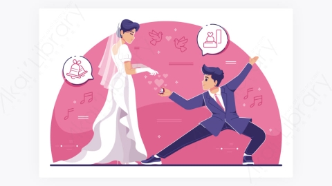 图片素材-可爱搞笑卡通求婚订婚戒指图