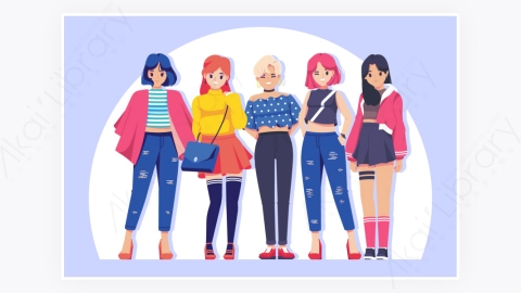 图片素材-时尚个性年轻女孩角色集合