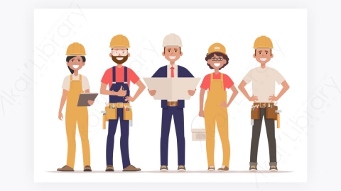 图片素材-建设者建筑工程师团队