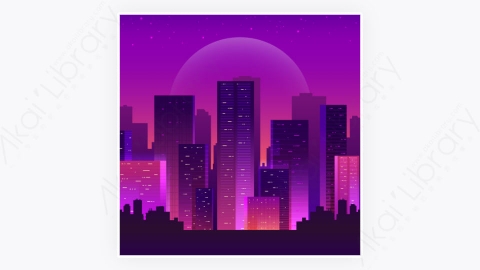 图片素材-科技未来派夜晚城市背景-6