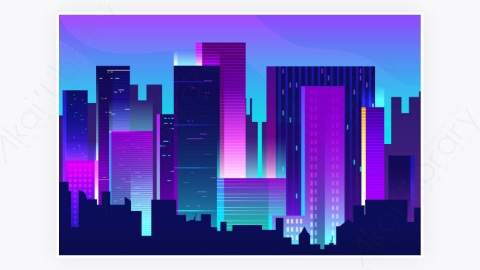 图片素材-科技未来派夜晚城市背景-8