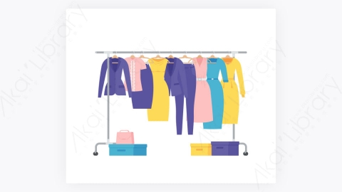 图片素材-妇女衣架衣服平面插图