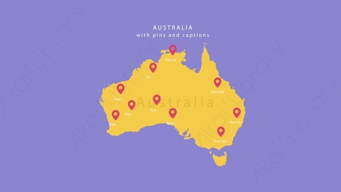 AE模板-MG扁平卡通地图坐标Australia澳大利亚