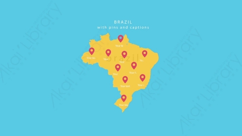 AE模板-MG扁平卡通地图坐标Brazil巴西