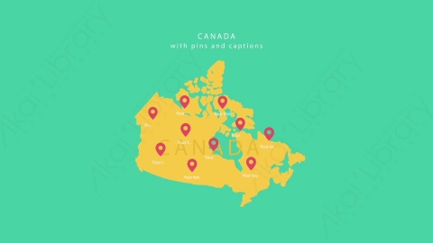 AE模板-MG扁平卡通地图坐标Canada加拿大