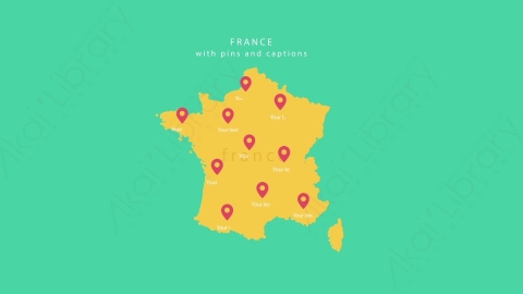 AE模板-MG扁平卡通地图坐标France法国