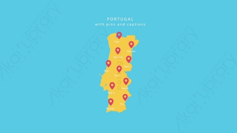 AE模板-MG扁平卡通地图坐标Portugal葡萄牙