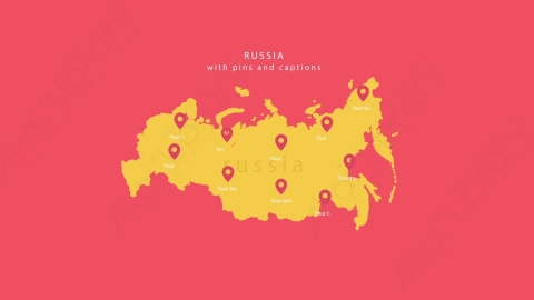 AE模板-MG扁平卡通地图坐标Russia俄罗斯