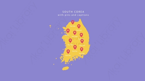 AE模板-MG扁平卡通地图坐标South_Korea韩国