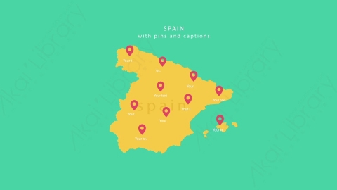 AE模板-MG扁平卡通地图坐标Spain西班牙