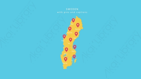 AE模板-MG扁平卡通地图坐标Sweden瑞典