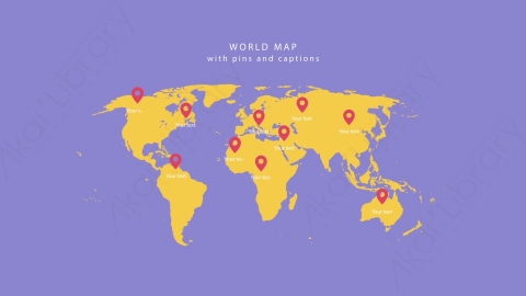AE模板-MG扁平卡通地图坐标World_Map世界地图